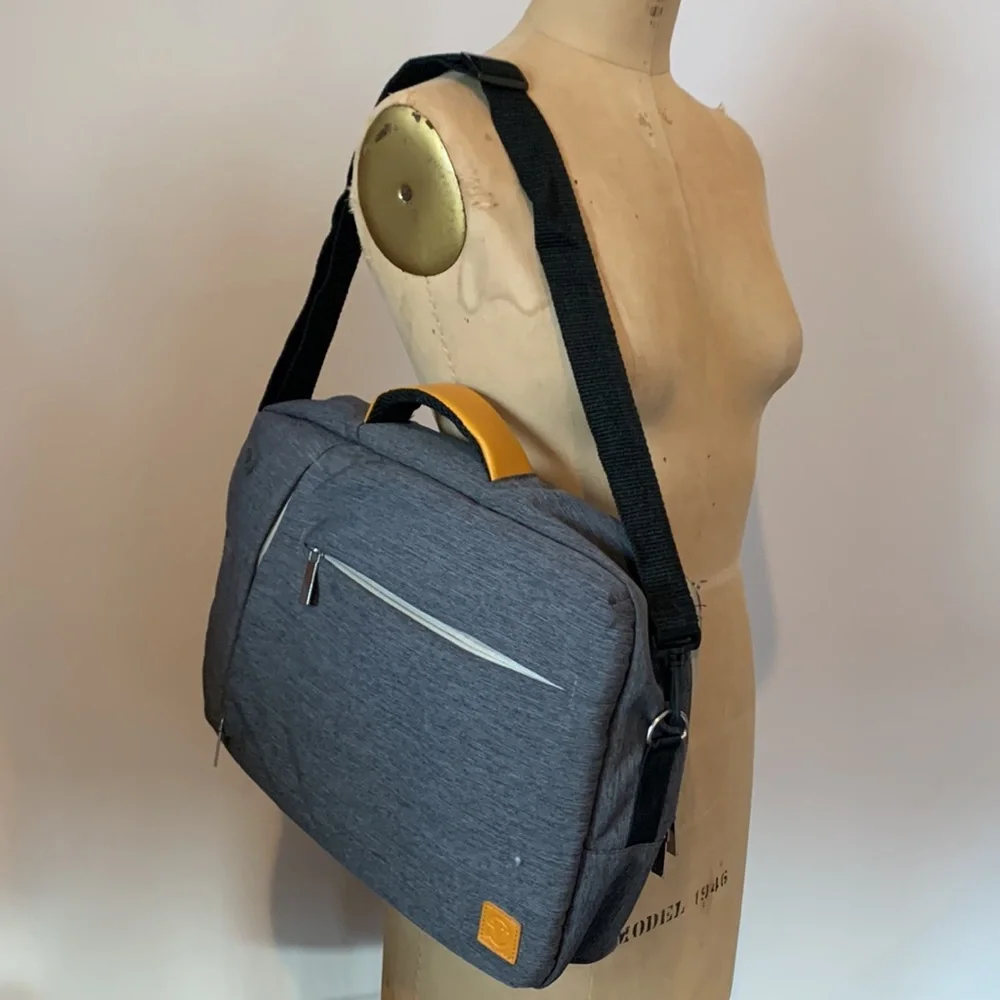 Van Goddy Hybrid 3-in-1 convertible briefcase portfolio backpack gray 14x10